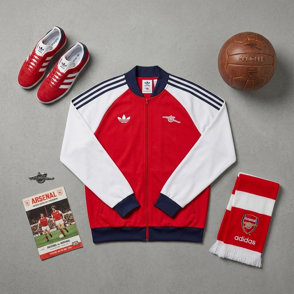 Adidas Originals Arsenal FC Track Jacket NWT Mens 2XL Red Full Zip KB1793